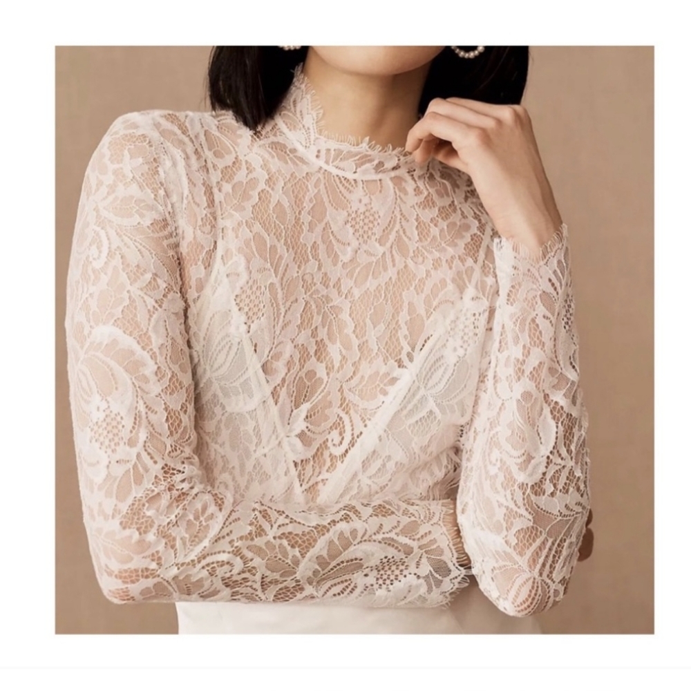 BHLDN SOCIETY JAMES LACE WEDDING TOPPER